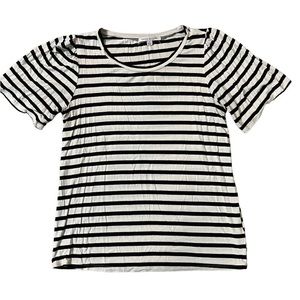 Size S Puff Sleeve Striped Short Sleeve Shirt